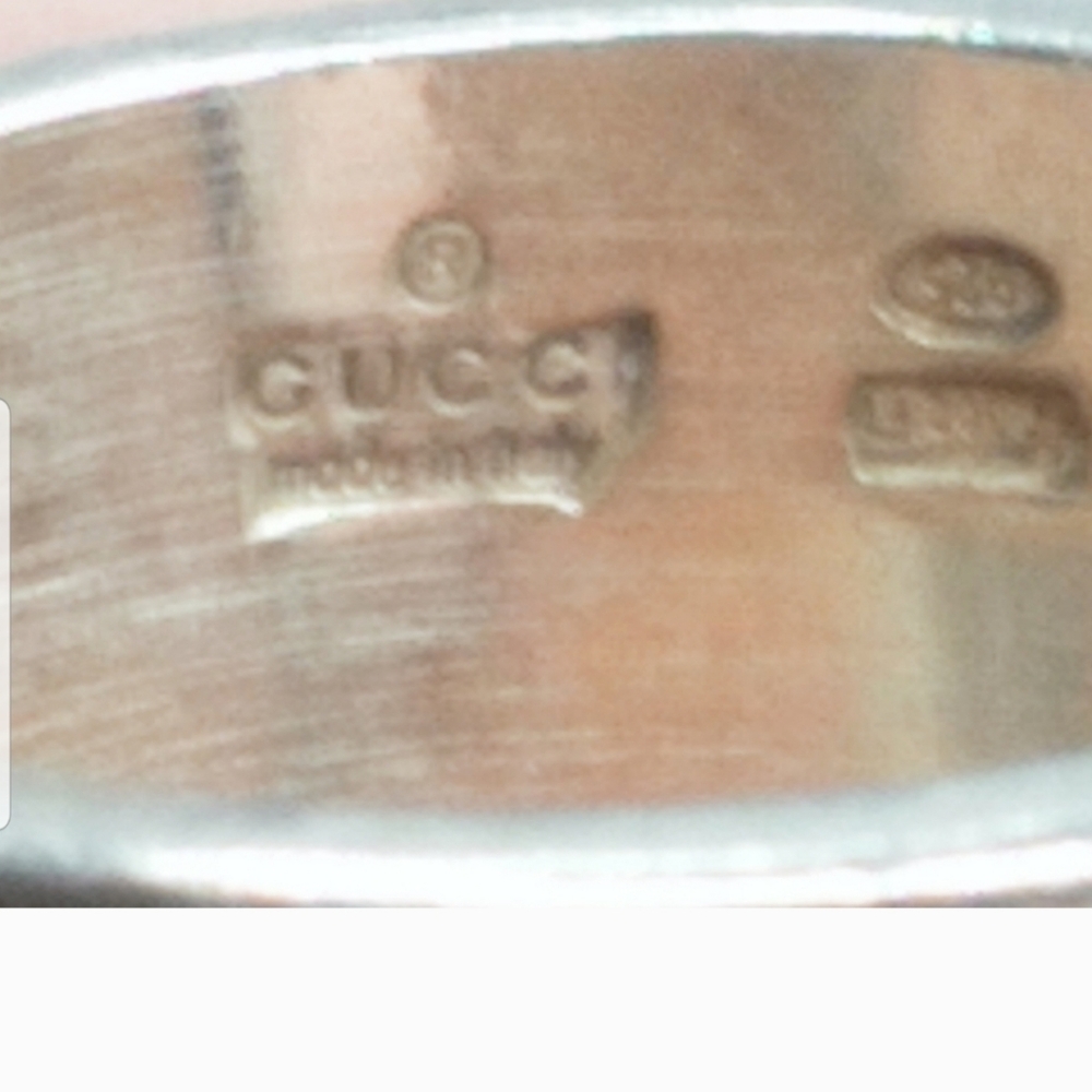 Gucci silver 925 G logo Cutout Ring sz. 4 - Picture 4 of 11